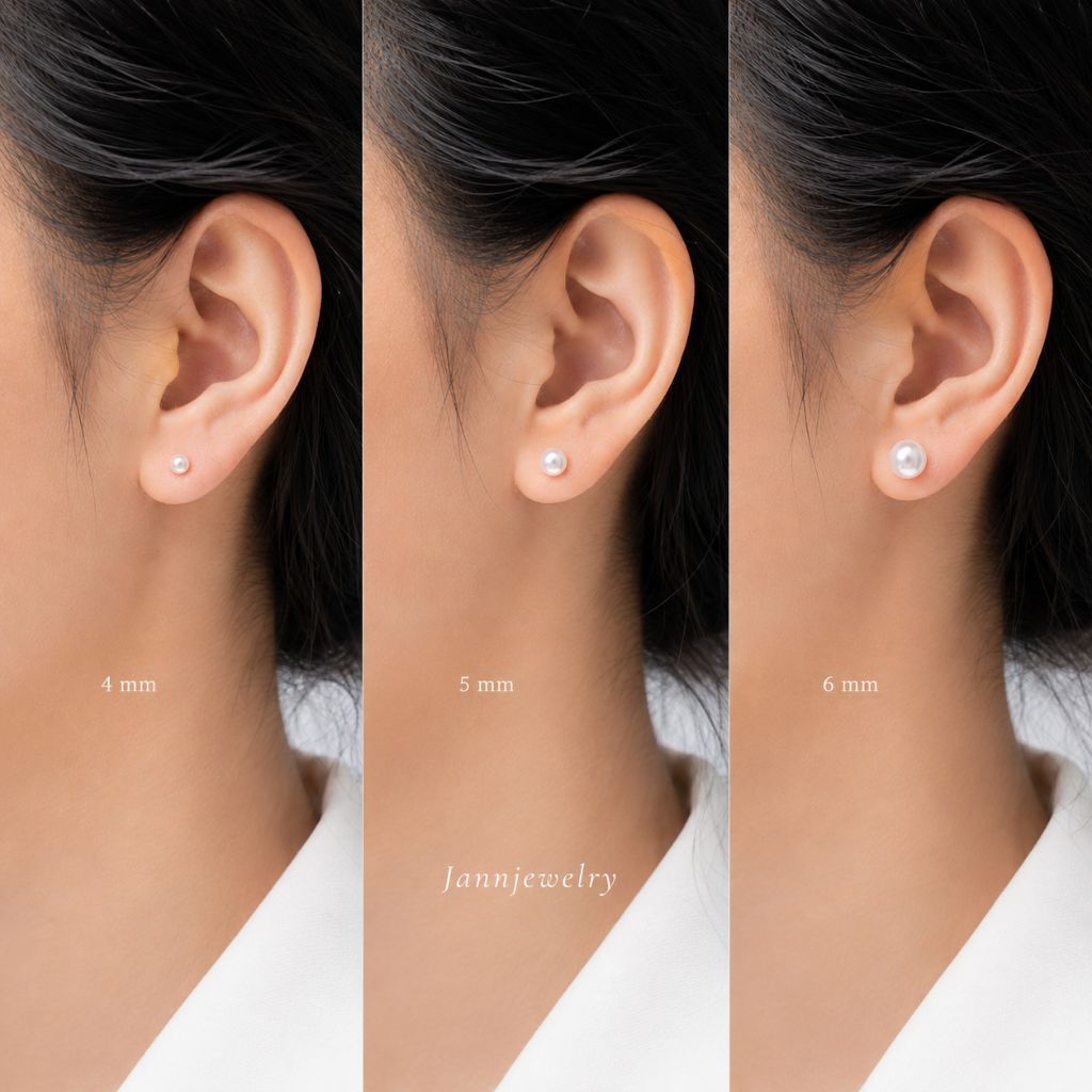 Anting giwang mutiara Titanium Asli Anti Karat Tidak Alergi Permata Mutiara 1 pasang
