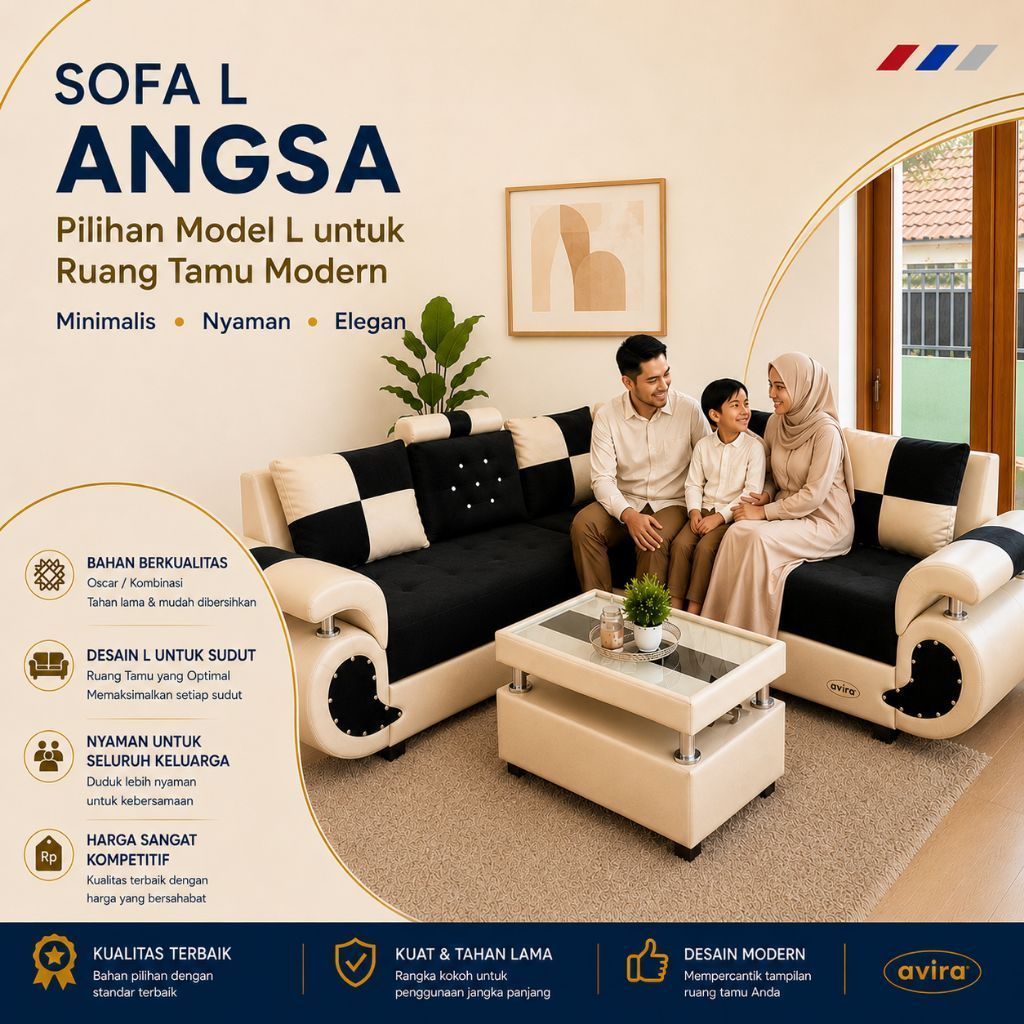 Sofa L Sudut Angsa Minimalis - Sofa Tamu Sudut GGS Midili Oscar - Sofa Murah Bandung Sumedang Sorean