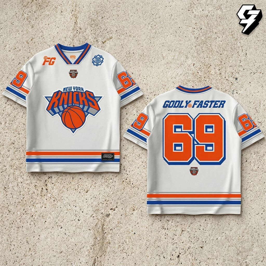 Jersey Oversized Anak Streetwear Basket Hoki 3 - 14 Tahun