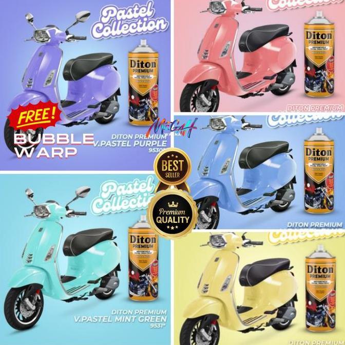 Cat Semprot Diton Premium Warna Vespa - Pastel Blue Kuning Hijau