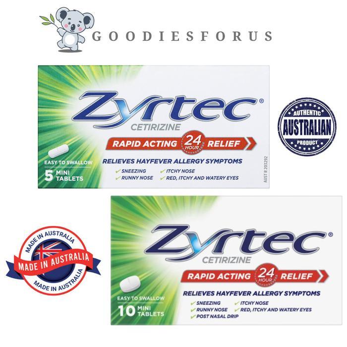 Zyrtec Rapid Acting Hayfever Allergy Mini Tablets 5 dan10 Pack/Obat Alergi Dewasa - isi 5