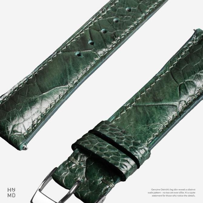 Thin- Half Padded Leg Ostrich Leather Tch Strap Tali Jam Kulit Exotic