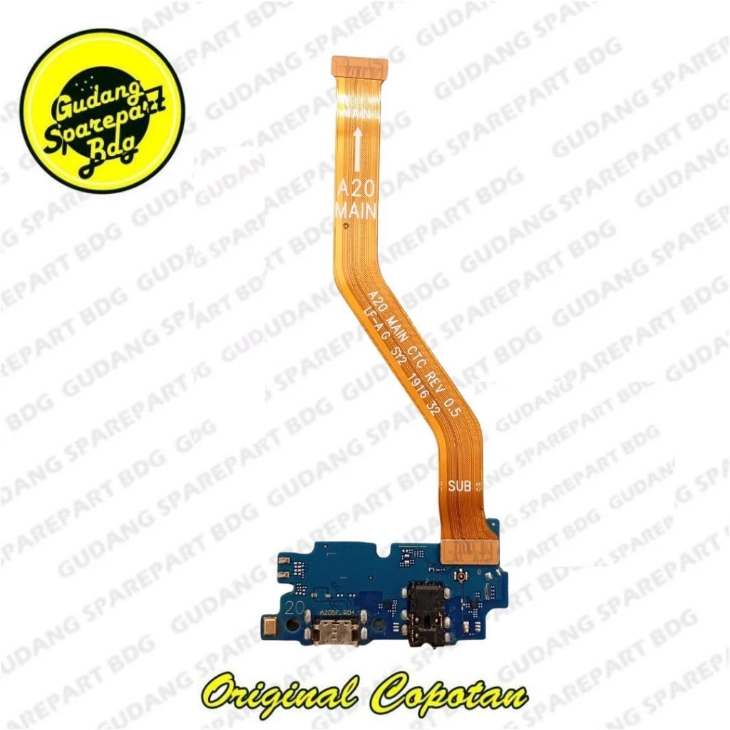 Flexible Papan Konektor Cas Samsung A20 Original Second Copotan