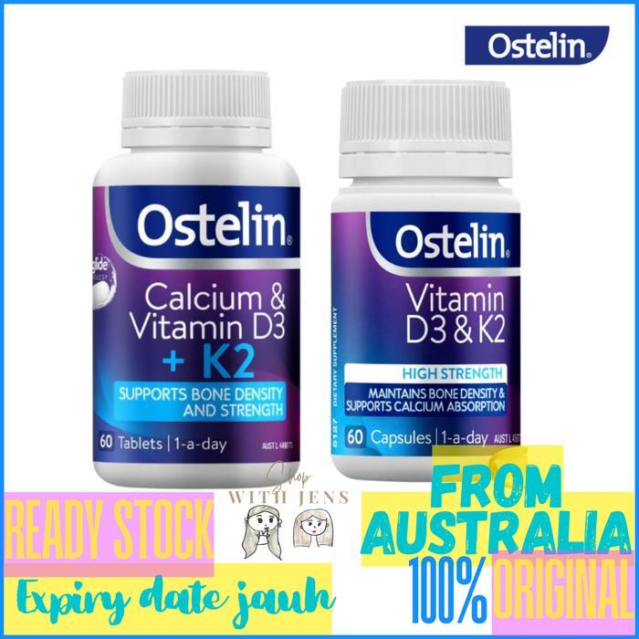 Ostelin Calcium & Vitamin D3 + K2 / K2 High Strength / D3 & K2 High Strength 60 Tablets Supports Bon
