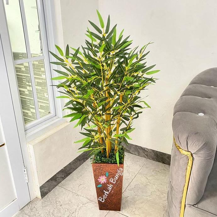 Bestprice- Bambu artificial- Bambu plastik- Bambu kuning- bambu dekorasi- hiasan