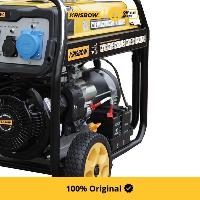 KRISBOW GENSET BENSIN 8500 WATT 1PH OPEN KRP85 - KUNING/HITAM GENERATOR LISTRIK PORTABLE POWER SUPPL