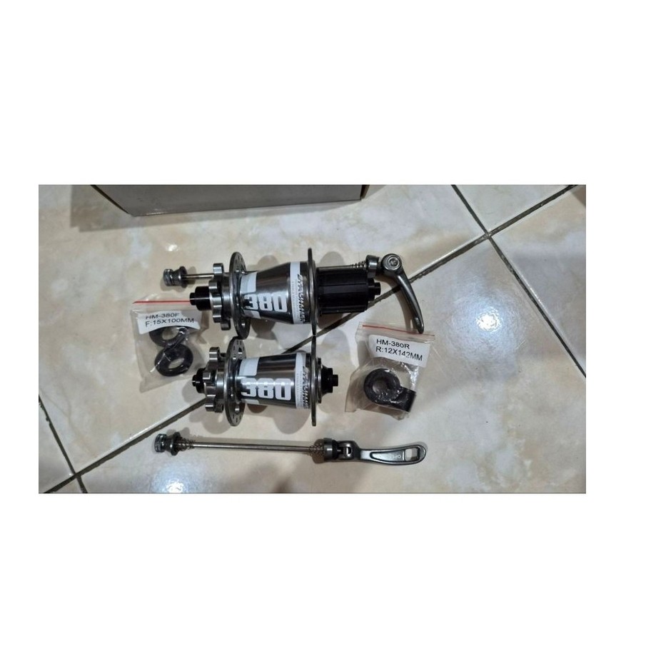 HUB FREEHUB STRUMMER HM-380F/R 32H TITANIUM BLACK ADA ADAPTOR GEN1 DISC BRAKE