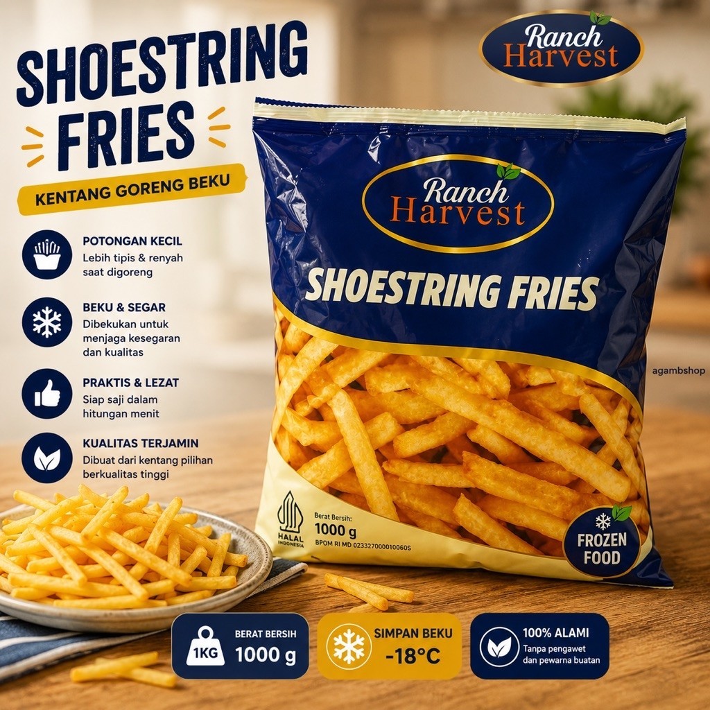 RANCH HARVEST SHOESTRING FRIES 1000 GR / RANCH HARVEST FRIES / SHOESTRING FRIES