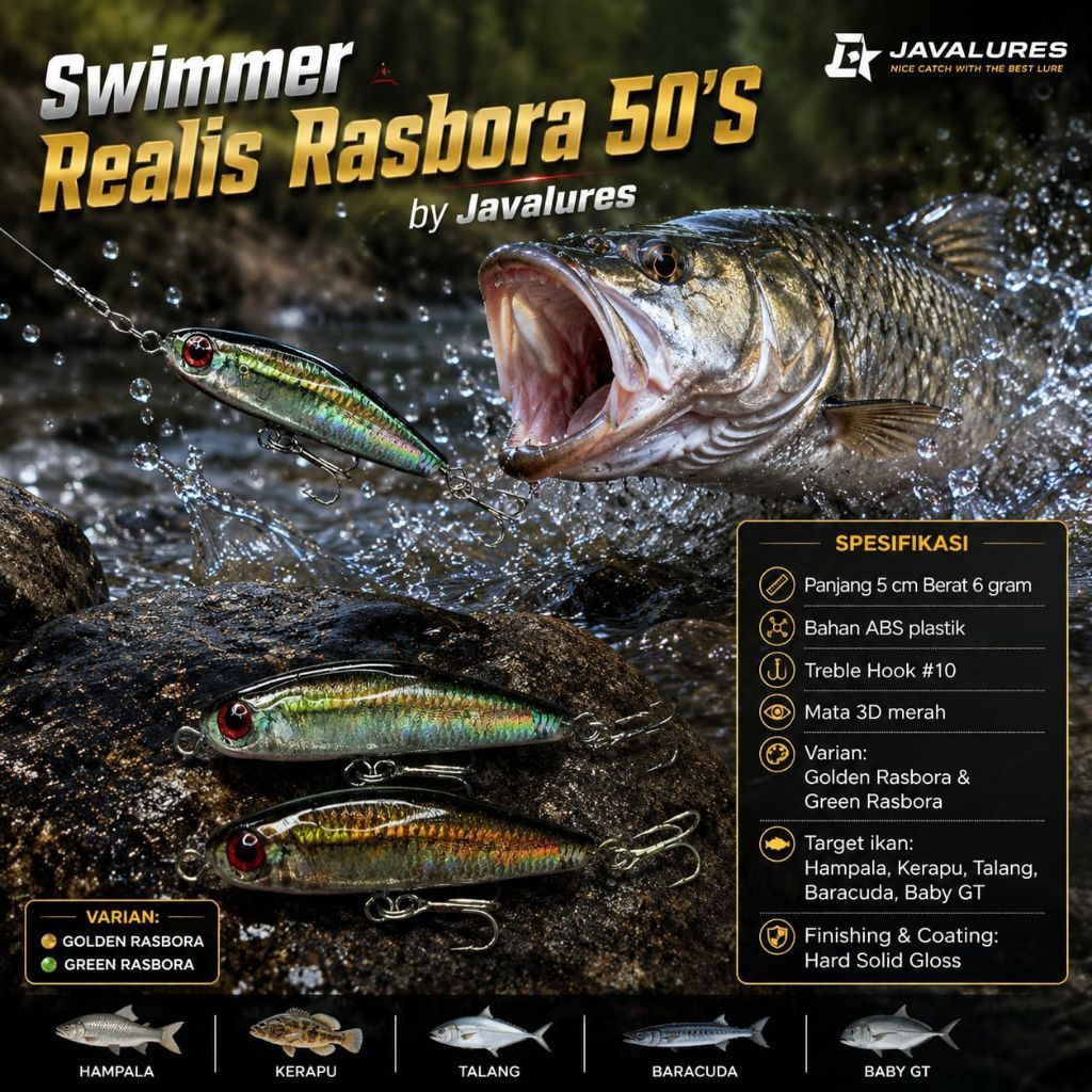 Lure Swim Gluestick Golden Rasbora Handmade 5cm Umpan Casting Hampala Pencil Swimmer SGR5