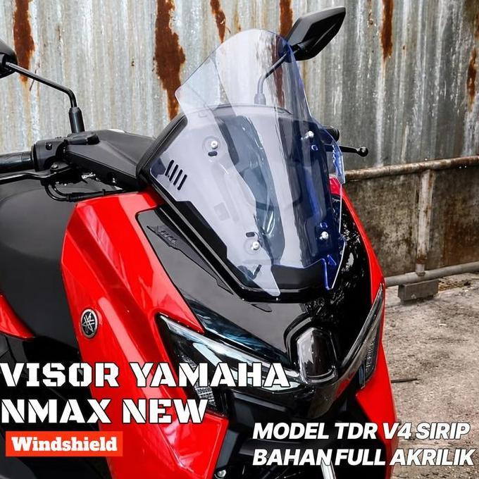 VIRYEOU Visor Yamaha Nmax New Model TDR V4 Sirip Bahan Full Akrilik Windshield Nmax New Tdr V4