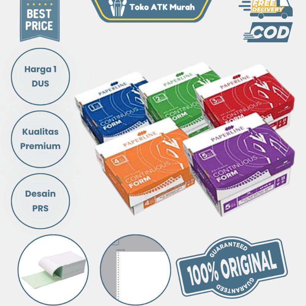 Continuous Form Paperline 9.5" X 11":2 / PRS 1 Ply (K1 PRS) / 2 Ply Warna  (K2 W PRS) / 3 Ply Warna 