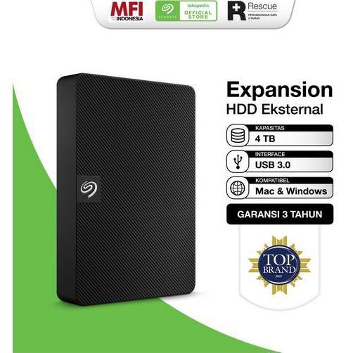 Seagate Expansion Hardisk Eksternal 4TB - Hitam