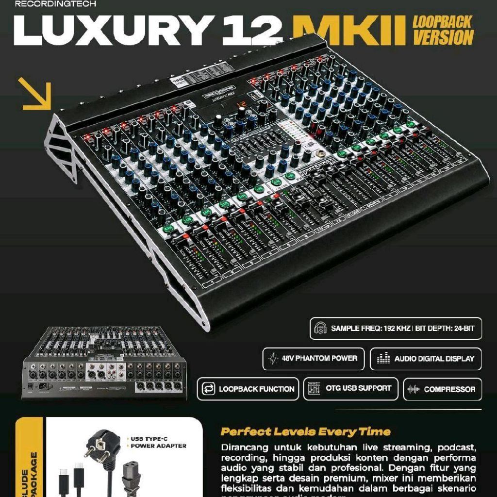 Recording Tech LUXURY 12 MK2 With Compressor Mixer Audio 12Channel Luxury12 mk2 Original