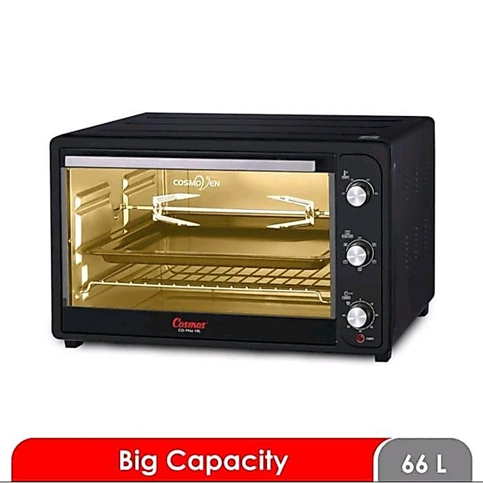 oven listrik co9966vrl 66liter jumbo lamp 1800w black + rotisseries & fish grill