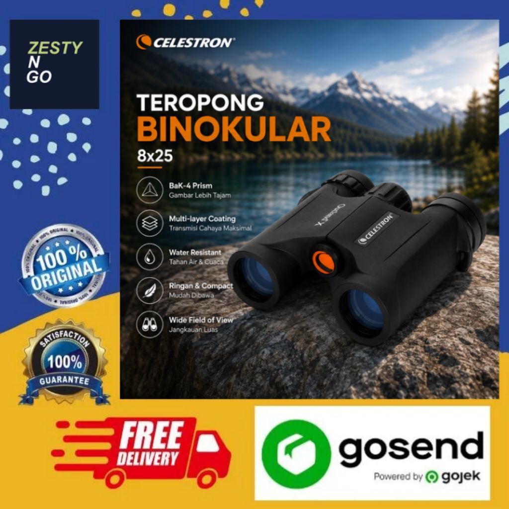 CELESTRON Teropong Binokular Telescope Outdoor Waterproof 8x25 - Outland X
