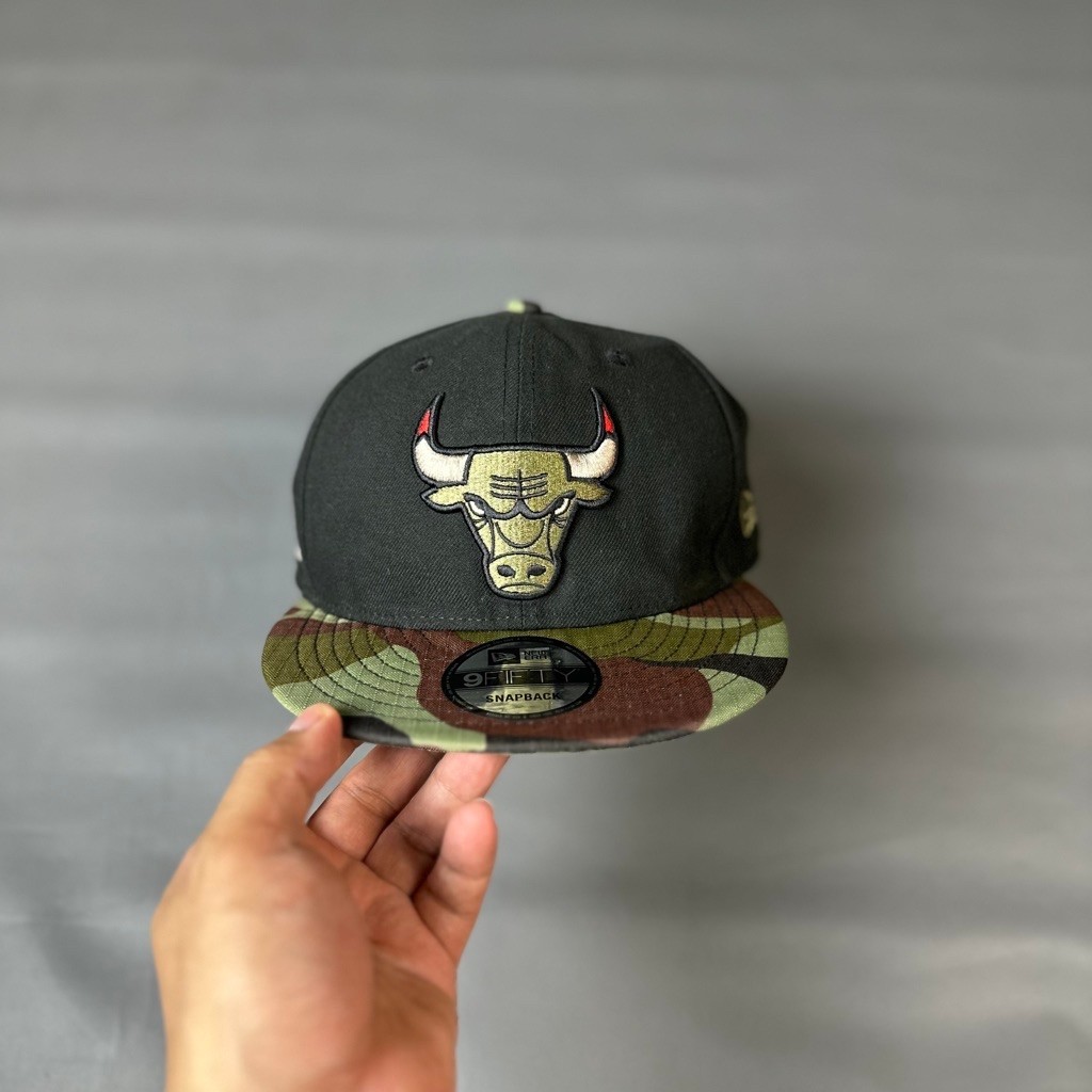 Snapback New Era 9FIFTY Chicago Bulls Camo Army – Topi Baseball Streetwear