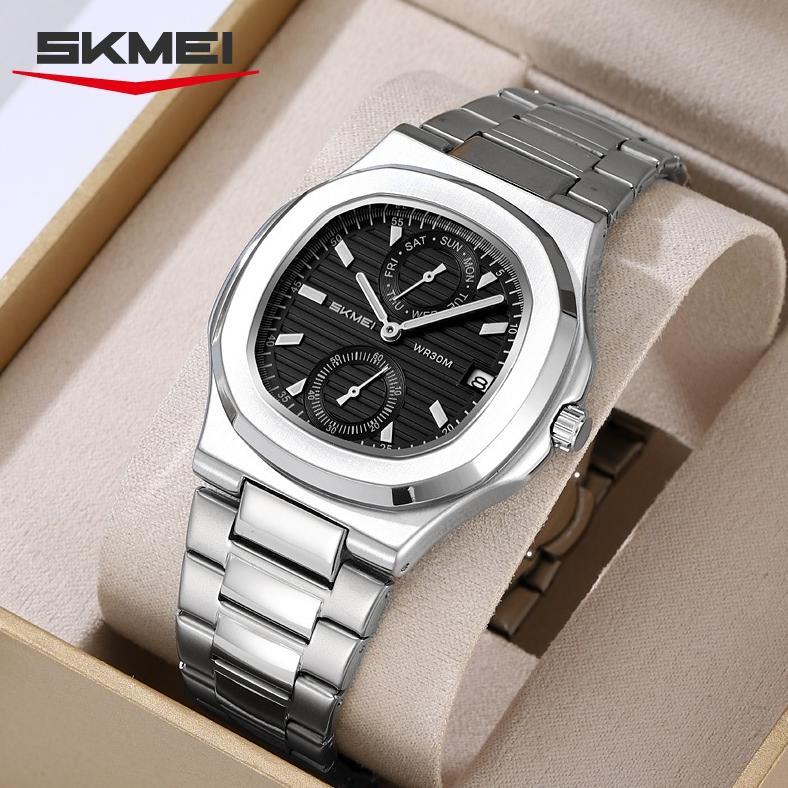 RECOMMENDED SKMEI 2423 Jam Tangan Pria Analog Chronograph Tali Stainless Steel MGOS