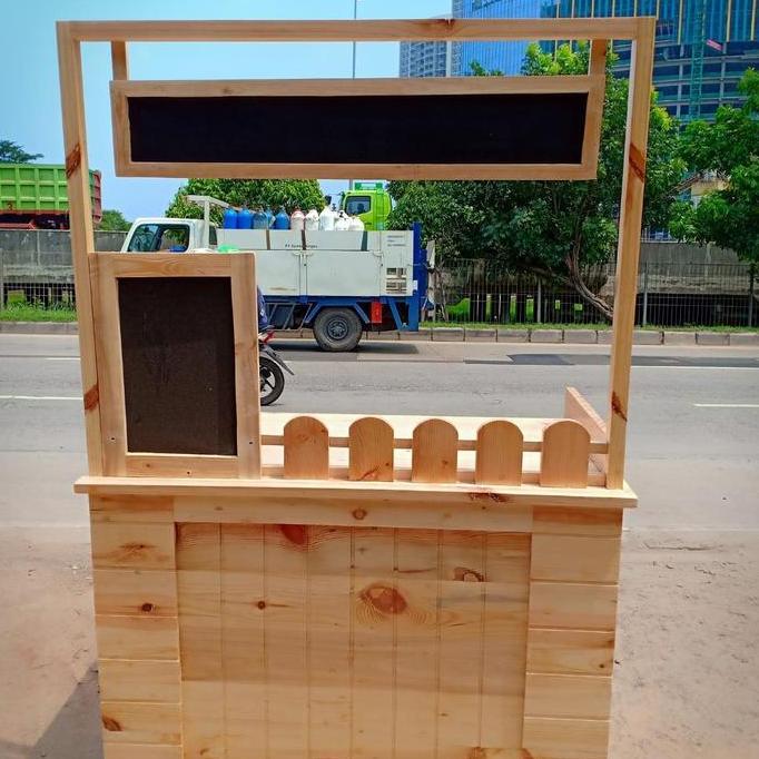 Terlaris Gerobak Portable / Booth Portable / Booth Jati Belanda / Booth Kayu