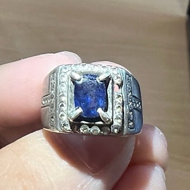 Natural Royal Blue Sapphire Srilanka 2,88 ct Memo Big Lab cincin perak Royal blue safir srilanka roy