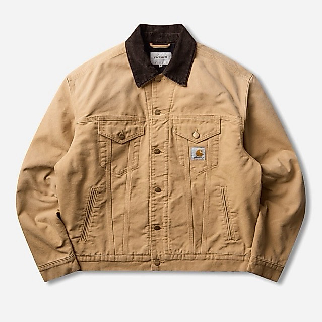 Carhartt WIP OG Trucker  Dusty H Brown Canvas Jacket ( Stone Canvas ) Original Resmi