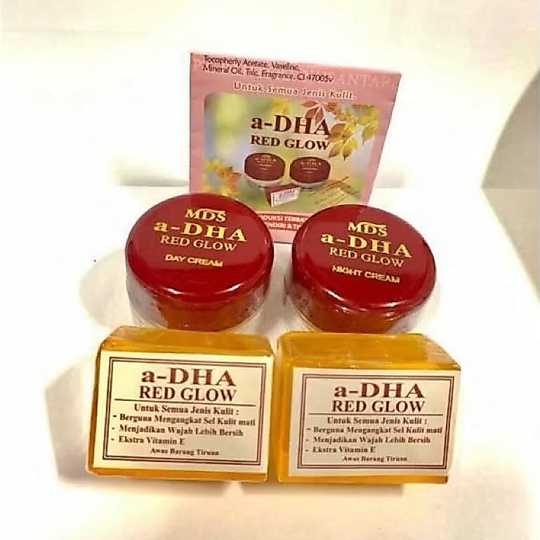 Paket Cream Wajah A-DHA Red Glow MDS - Melembabkan, Memutihkan, Mencerahkan
