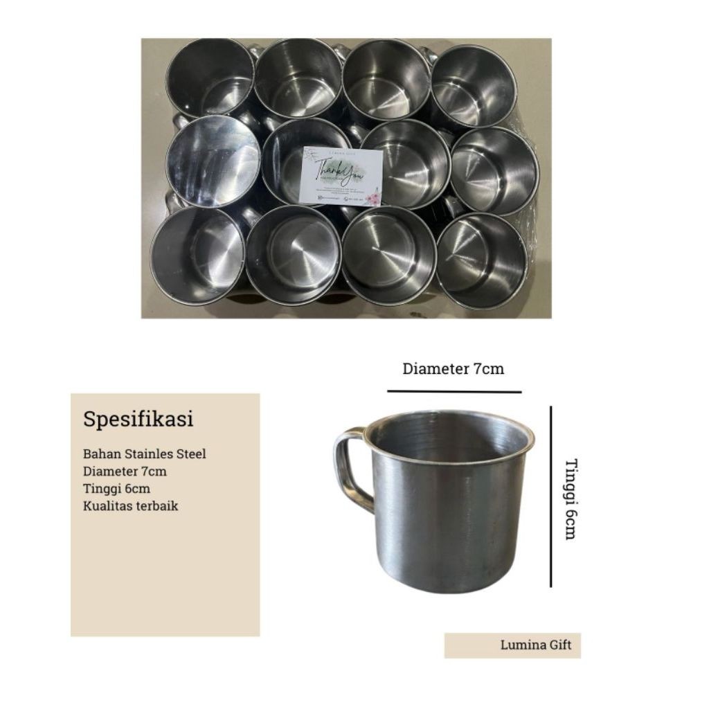 LUMINA Souvenir Gelas Stainless Polos