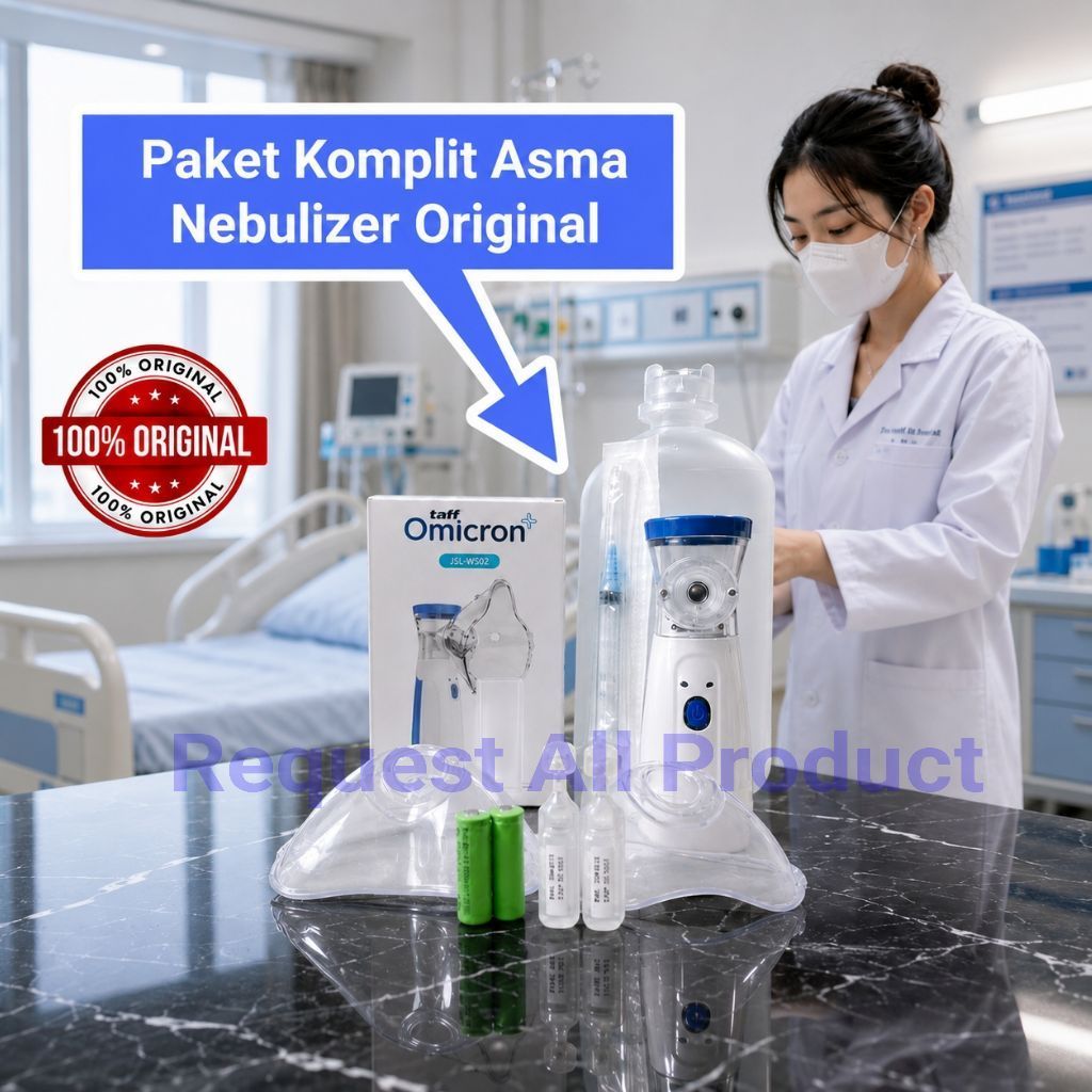 Nebulizer Portable Paket Komplit Nacl 500ml Air Asma 2pcs Alat Bantu Pernapasan Portable Uap Taff om