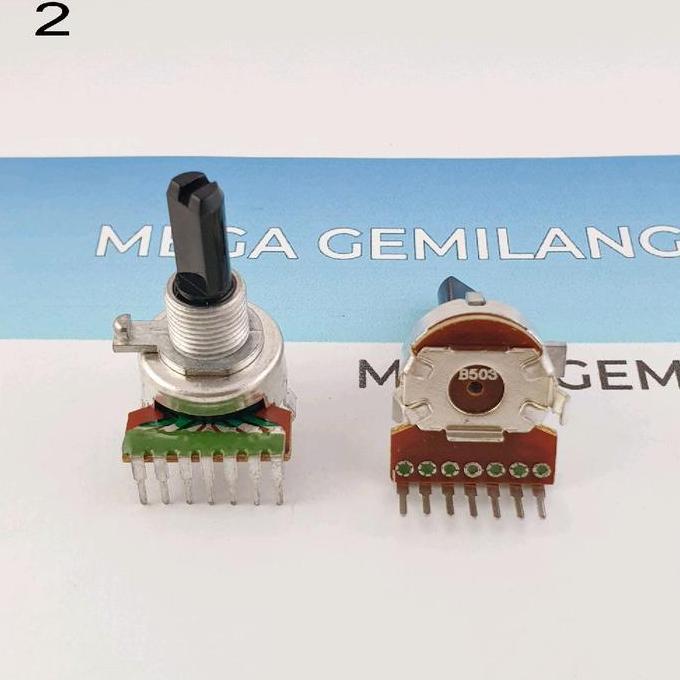 POTENSIO 7 PIN TEKUK PAKE DRAT POTENSIO POLYTRON 7 KAKI STEREO B503 ATAU 50K MEGAMJ
