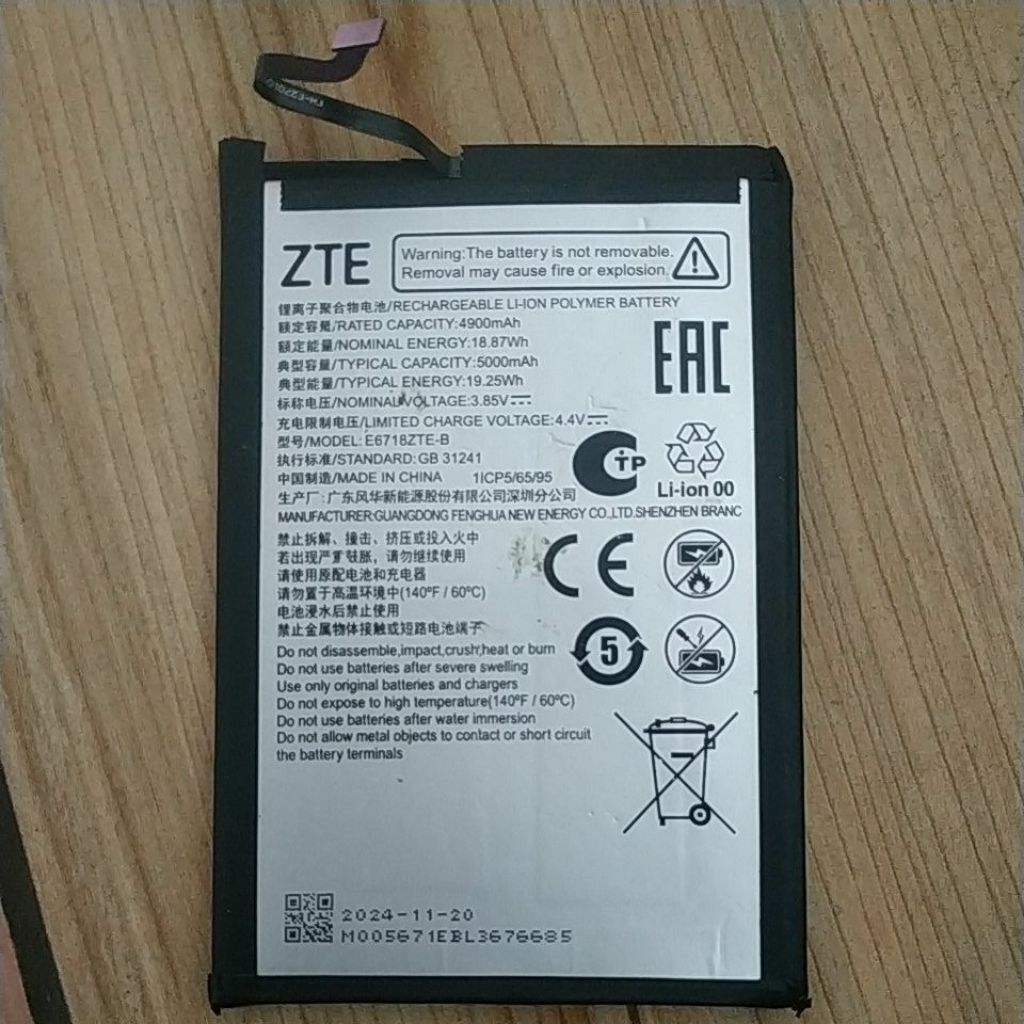 baterai bekas ZTE model E6718ZTE-B