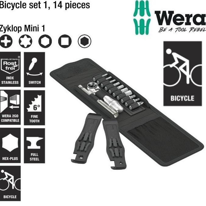 Wera 05004170001 - Tool Kits Sepeda Set Bicycle Set 1 Wera Tools - 14 Pcs