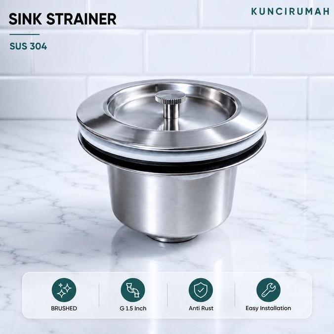 Avur bak cuci piring jumbo Afur saringan pembuangan kitchen sink sus 304 TSS