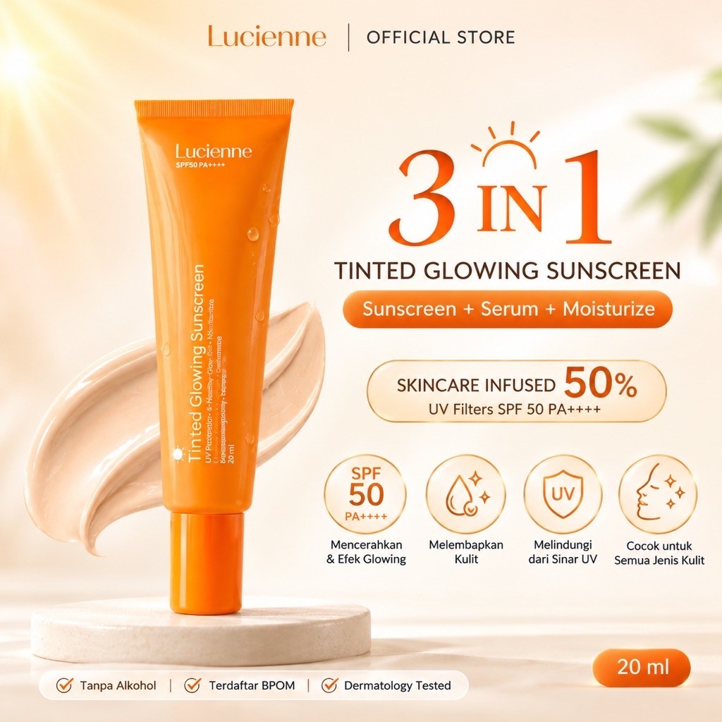 READY STOCK SUNSCREEN TINTED LUCIENNE BPOM ORIGINAL