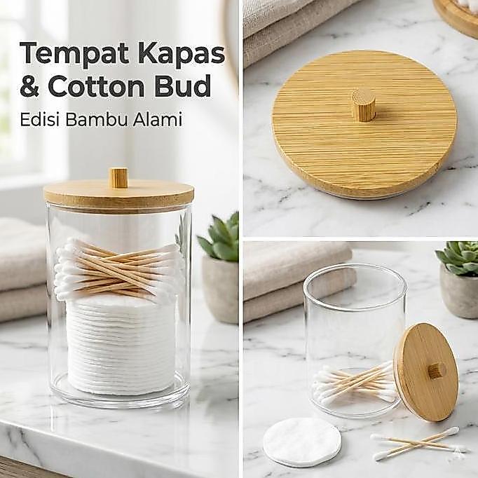 SAMBINAKA Tempat Kapas Cotton Bud Plastik Make Up Organizer