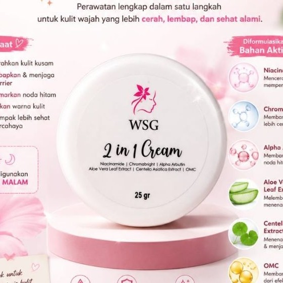 WSG 2IN1 BPOM 30/15GR/KRIM ampuh/cepat putih