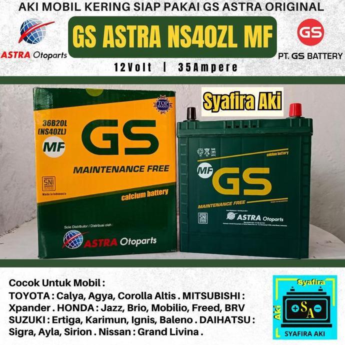 Aki Mobil Gs Astra Maintenance Free Ns40Zl Brio