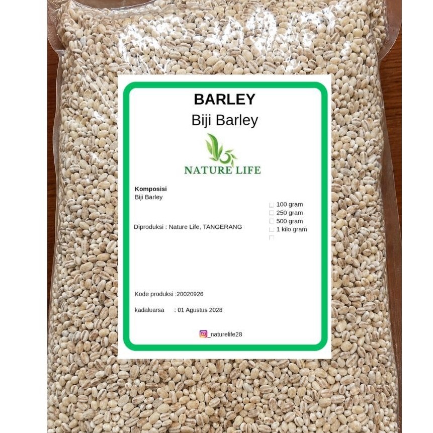 Organic Barley / jali - jali / jelai 1kg