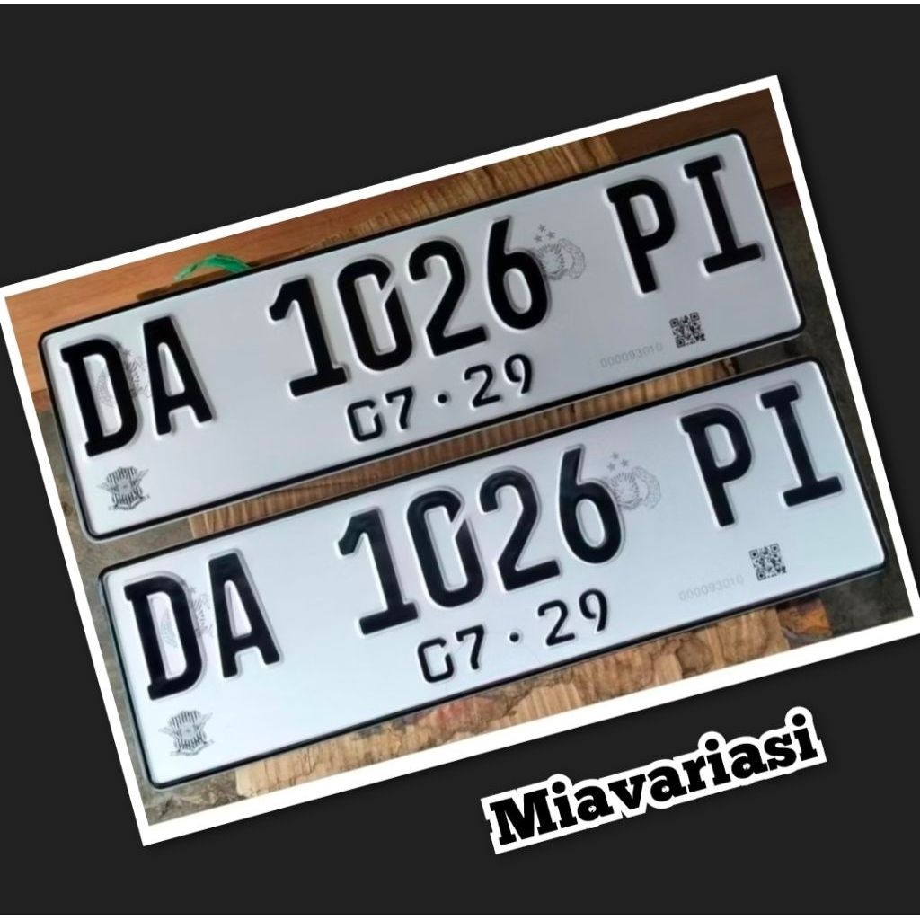plat mobil reflektif putih barcode