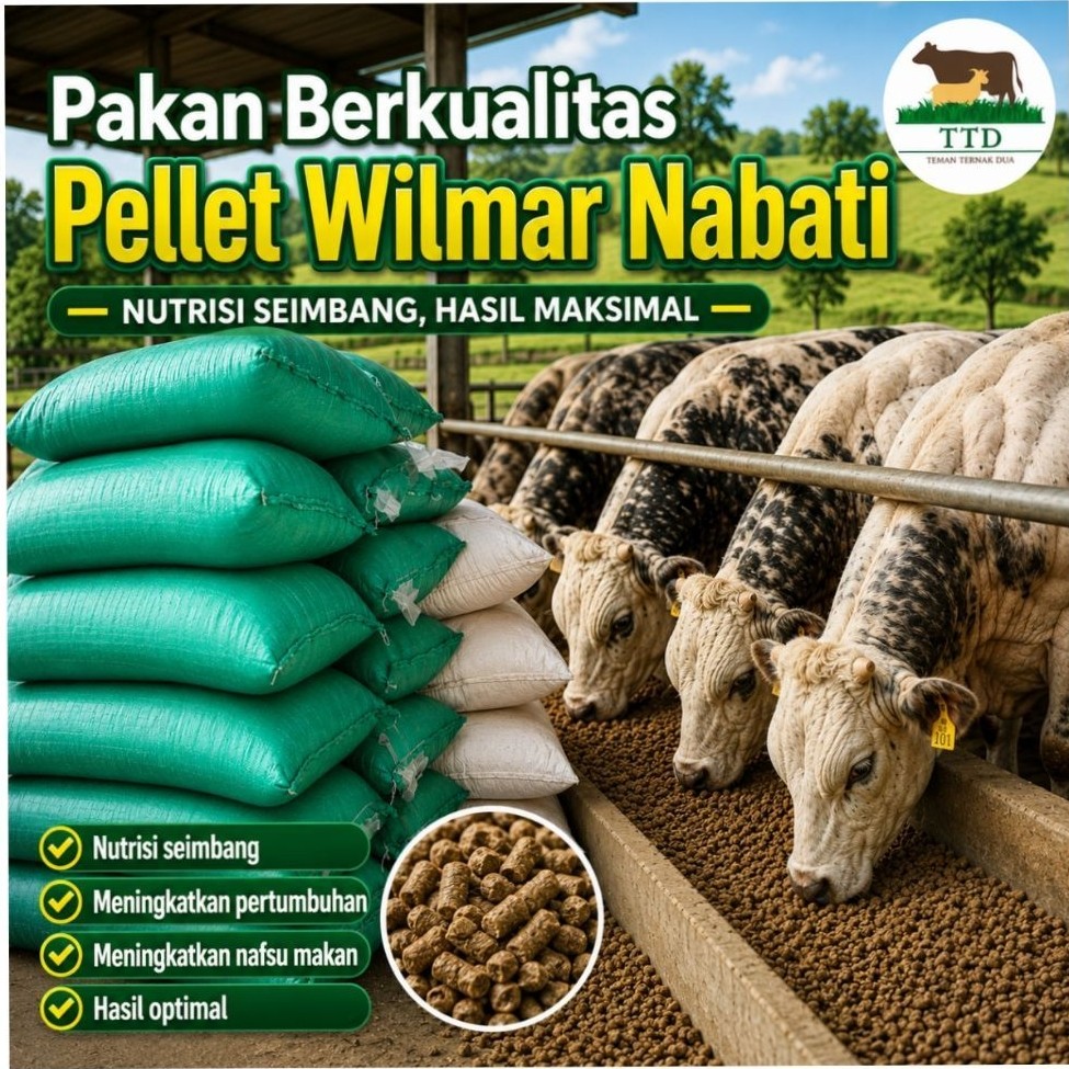 Original Pelet wilmar 25 Kg - Pelet sawit wilmar - Pelet pakan Sapi kambing - pelet penggemukan sapi