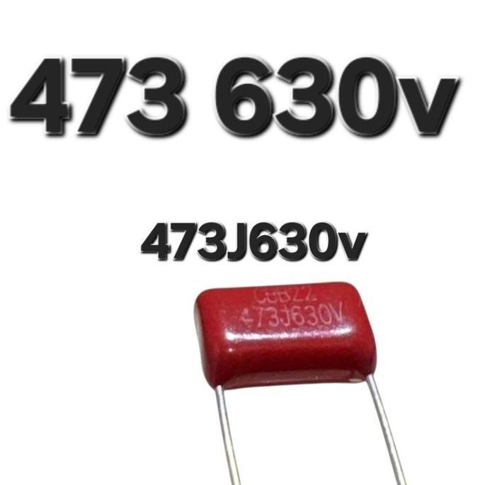 473 630V 473J630V CAPASITOR KAPASITOR MILAR 473K630V WARNA COKLAT MERAH 630V473K 630V473J 47NF 47 NF