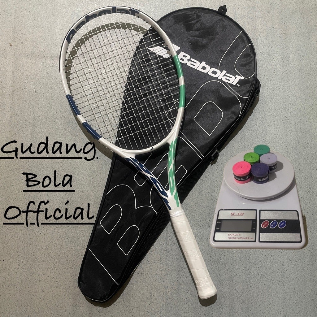 Raket Tenis Lapangan Carbon Premium + Senar ( Sudah terpasang ) free tas