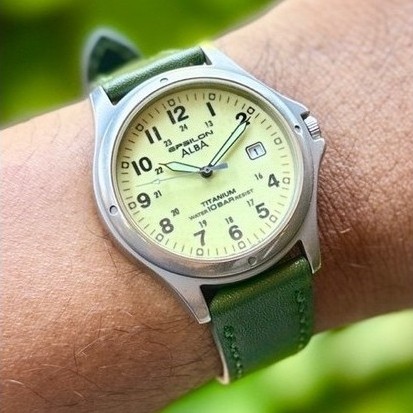 Vintage Alba Epsilon Titanium Full Lume Dial – Rare Bundle Double Look