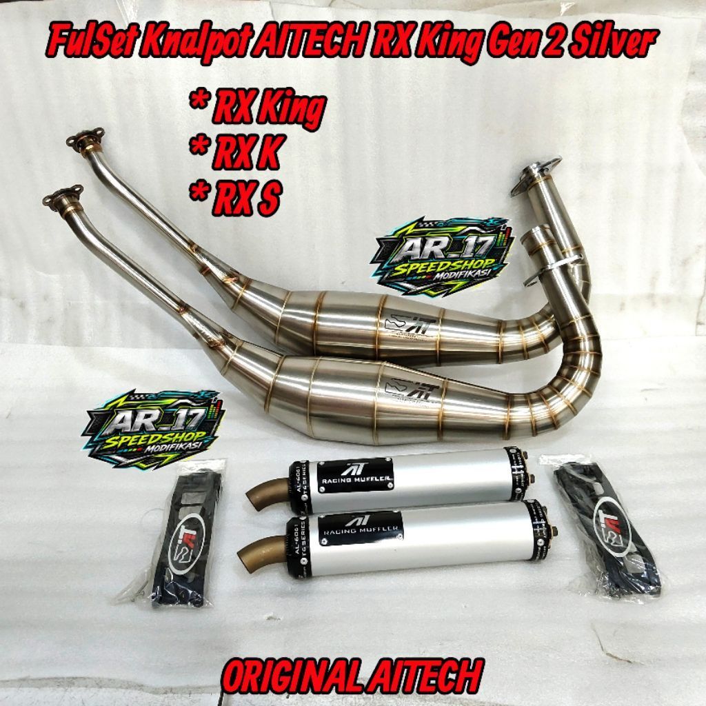 Knalpot Racing AITECH ORIGINAL FULSET Yamaha RX King RX K / S Special Cobra New GEN 2 Stainles Anti 