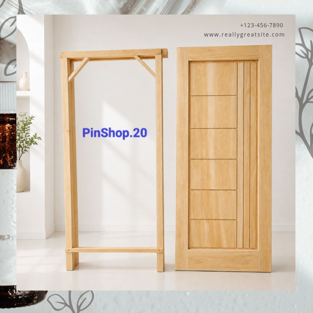 Pintu Dan Kusen Kayu Mahoni Motif Garis Pintu Depan Pintu Kamar Rumah Minimalis