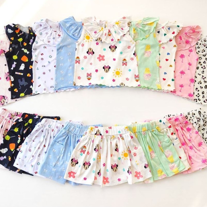 New Arrivals Set  Kutung Anak Cewek Rokcel saku katun dan rib ex garment