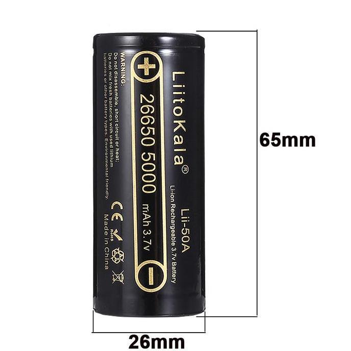 LIITOKALA Lii-50A Baterai 26650 5000mAh 20A Authentic Li-ion