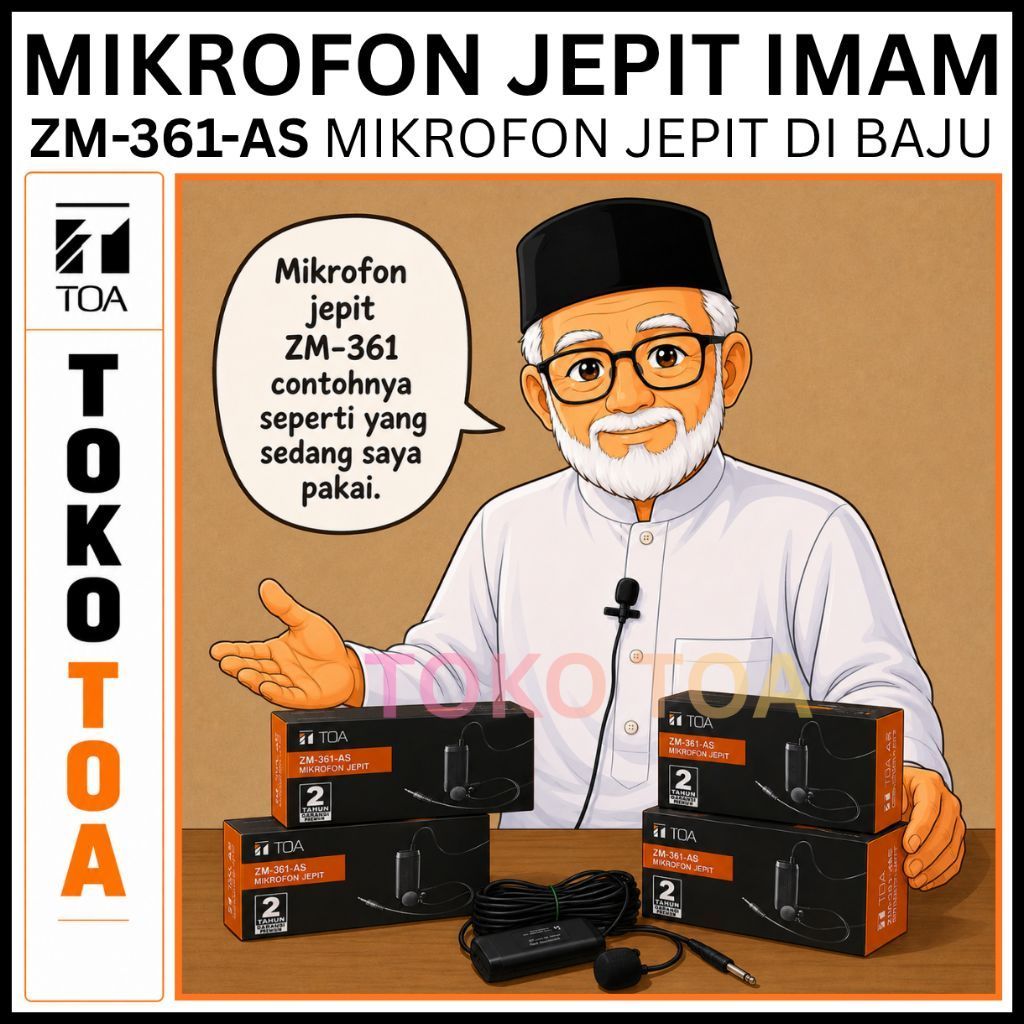ZM-361 MIKROFON MIC JEPIT TOA ZM-361 MIC KANCING ZM 361 MIKROFON TOA ORIGINAL