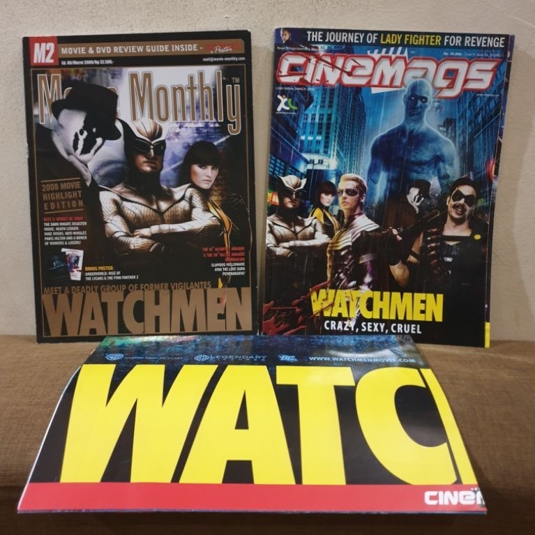 Majalah Film Cinemags + M2 Movie Monthly cover Watchmen SET SEPAKET + BONUS BIG POSTER