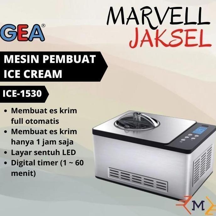 Ice Cream Maker Gea Ice-1530 Mesin Pembuat Es Krim Portable Otomatis