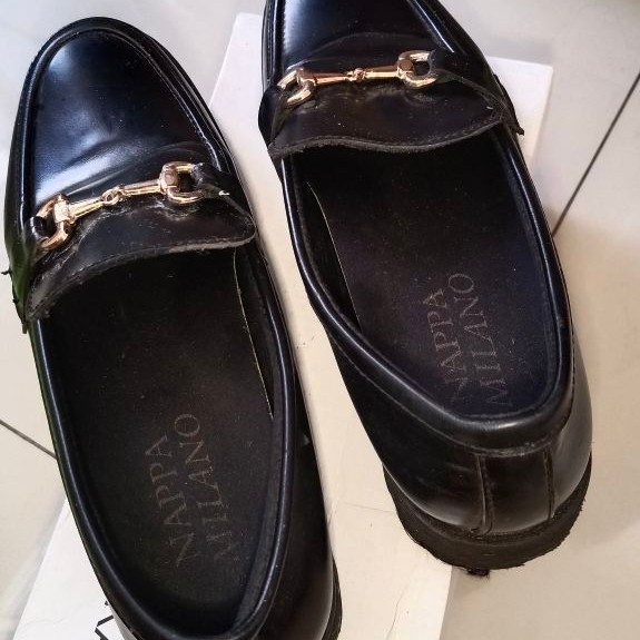 NAPPA MILANO Preloved Loafer Nappa Milano Buckle Hitam Ukuran 37 Kantor Casual