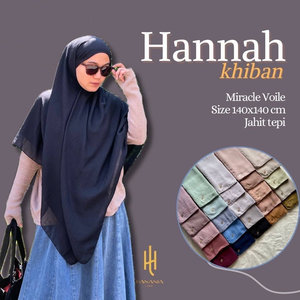 HANNAH KHIBAN - French Khimar / Khimar Bandana - Voal Miracle / Arabian Voile - Jumbo 140 cm - Hanan